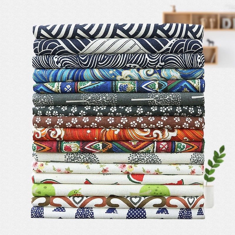 纯棉帆布布头老粗布麻布小布头碎布手工diy拼布布料