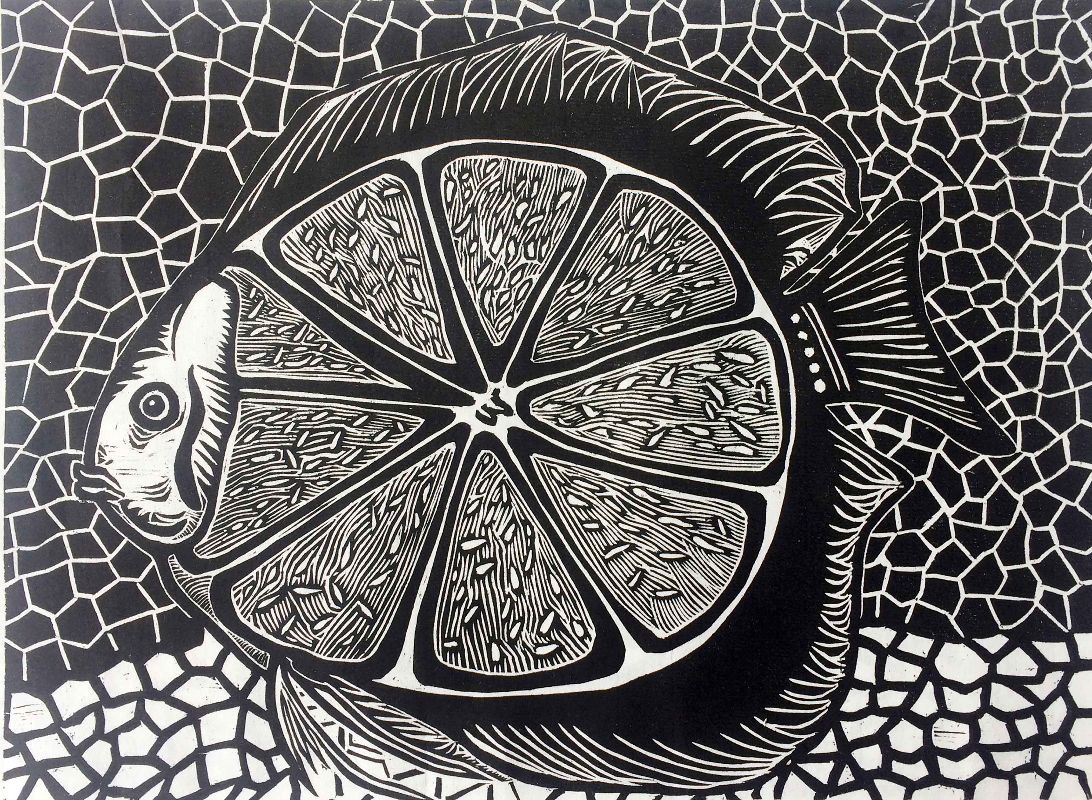 【学院艺术】云南艺院 殷安毅《游》黑白木刻版画