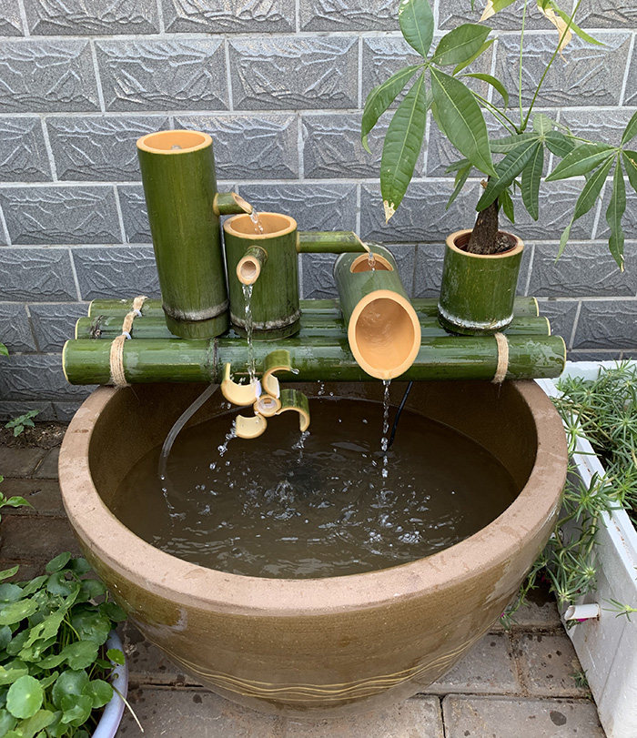 竹流水摆件庭院假山阳台喷泉