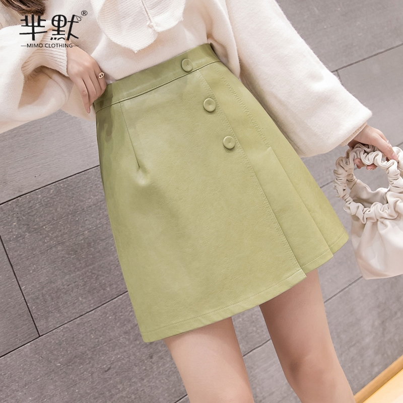 Bouffancy Small leather skirt 2019 Autumn and winter new pattern A word skirt skirt Paige Show thin PU Skirt ins Short skirtsin the Women's clothing/Boutique , Skirts  category - from Buy2taobao.com to provide professional Taobao agent buy service