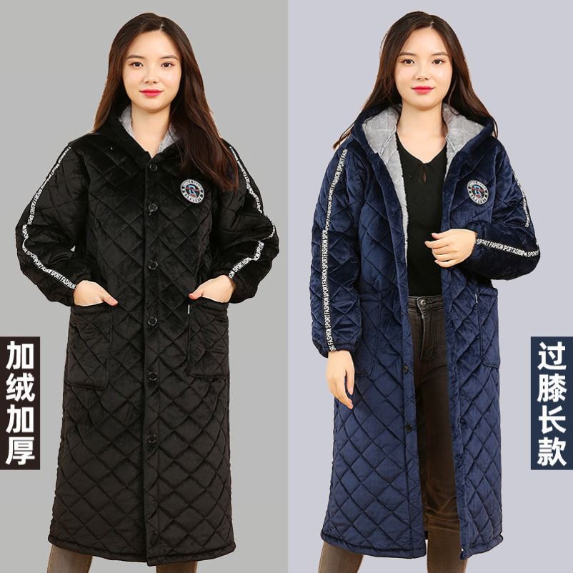 加厚罩衣女冬超厚2021新款加绒防水保暖厨房做饭防油加棉工作罩衣
