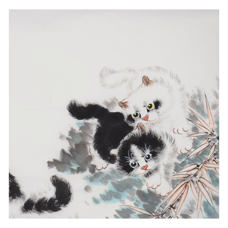 孙菊生 《猫趣图》中国书画名家 当代猫王