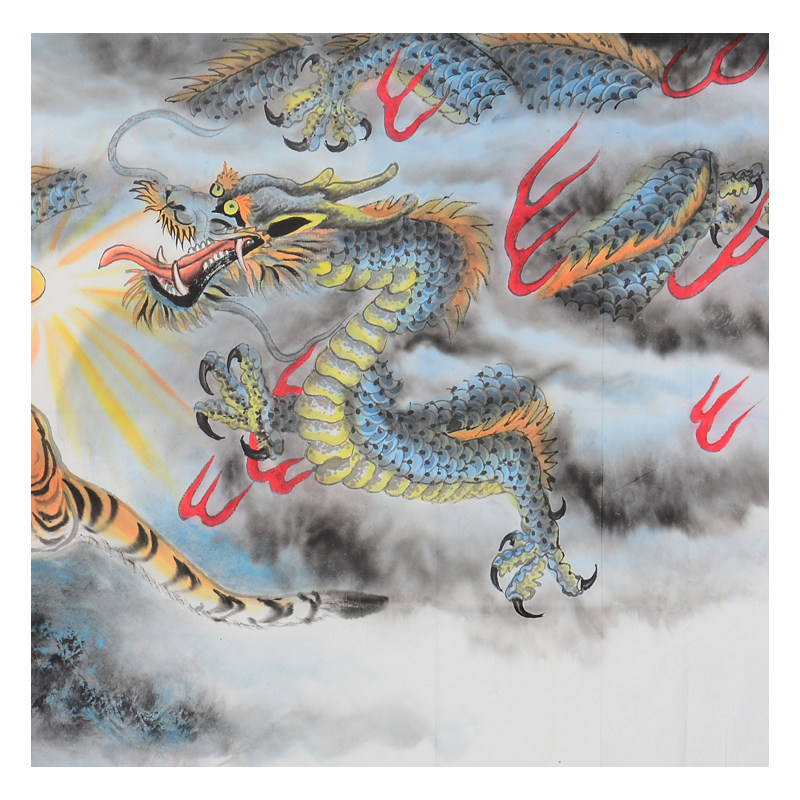 【直供周】梁振辉 《龙吟虎啸》1.8米 著名画家