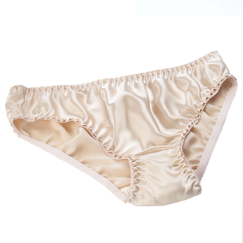 新品上市 100%桑蚕丝真丝内裤女低腰三角裤送妈妈 精美印花 - 丝美舒