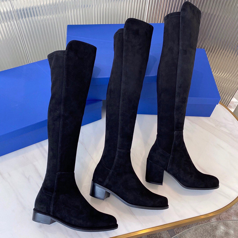 sw过膝长靴5050弹力靴reserve侧拉链磨砂瘦瘦女靴麂皮长筒高靴子