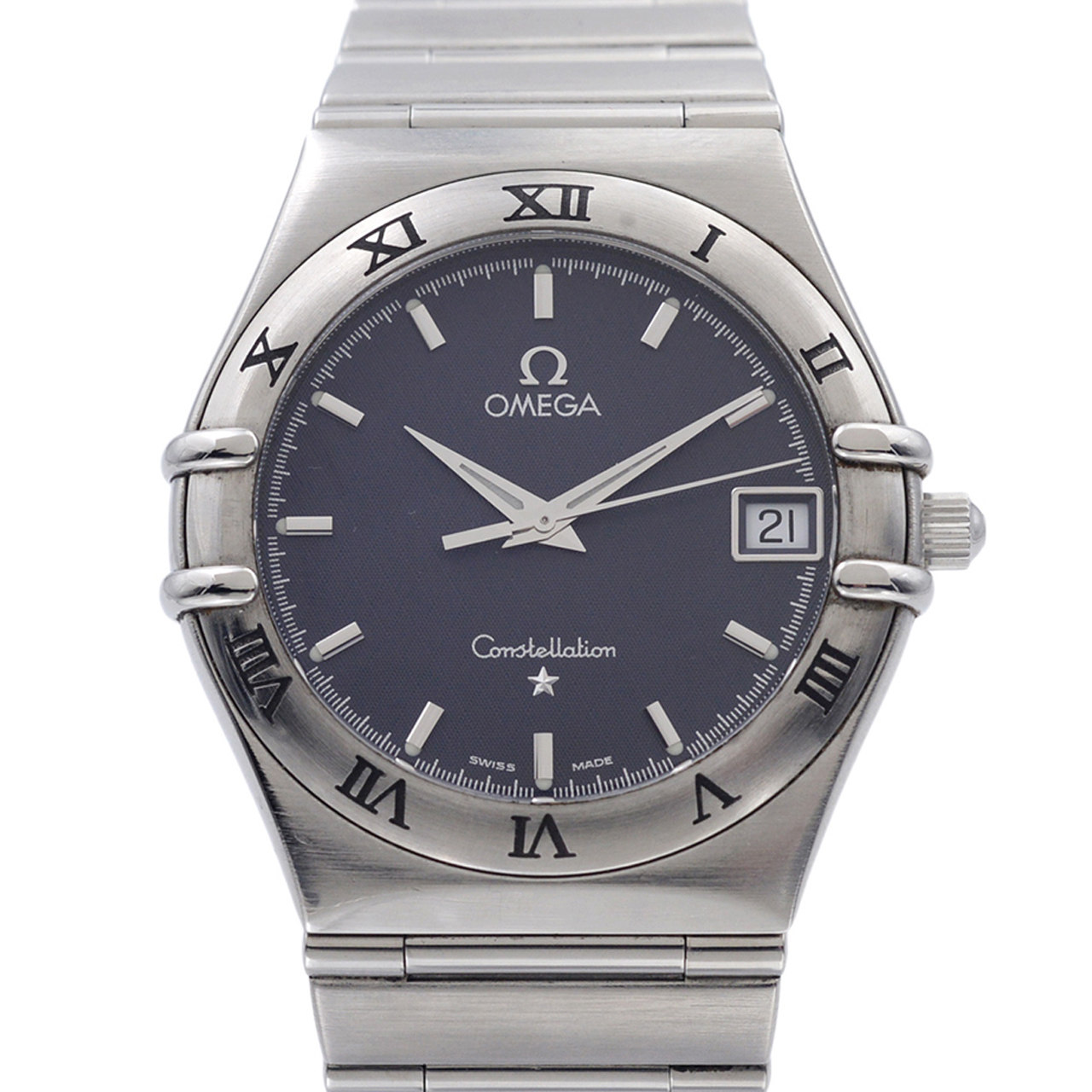 [无保留价][9.5新]欧米茄/omega石英男表星座系列日期钢