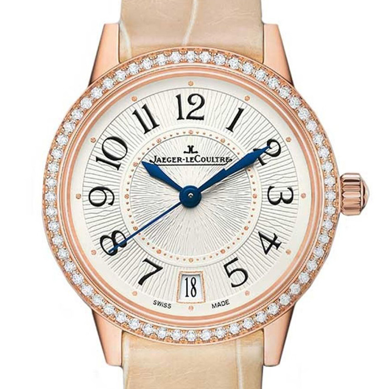 [9.9新]积家自动机械女表约会系列玫瑰金镶钻