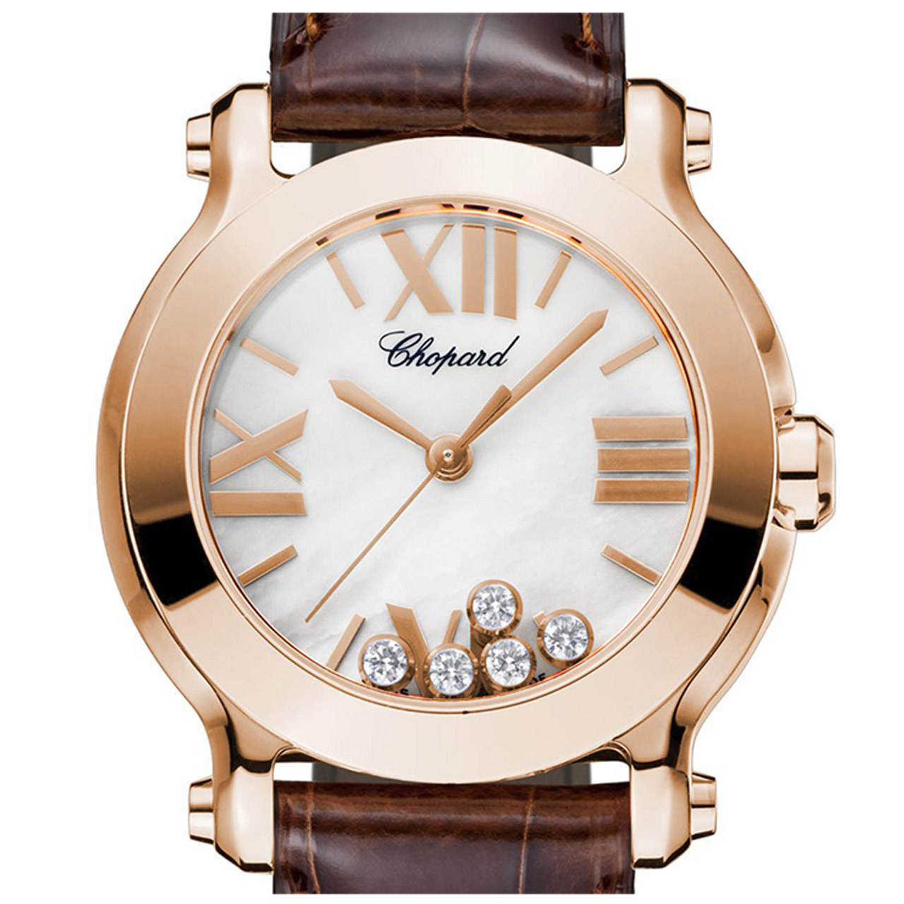 [9.5新]萧邦/chopard石英女表快乐小钻系列玫瑰金钻石