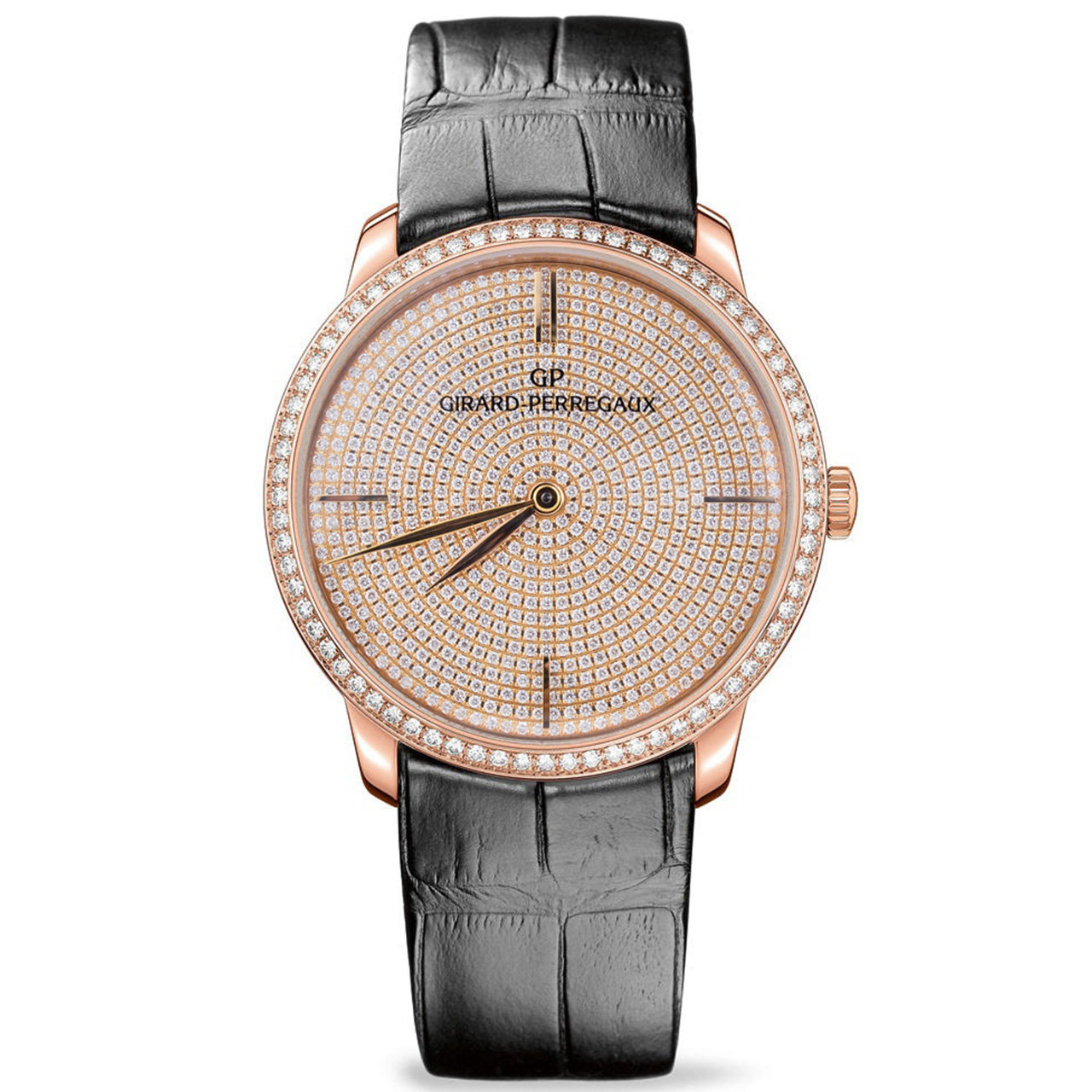 [9.9新]芝柏自动机械男表1966系列玫瑰金镶钻满天星