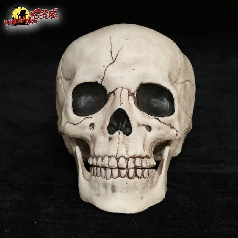 万圣节装饰创意玩具恐怖搞怪恶搞整蛊整人道具树脂骷髅头18781