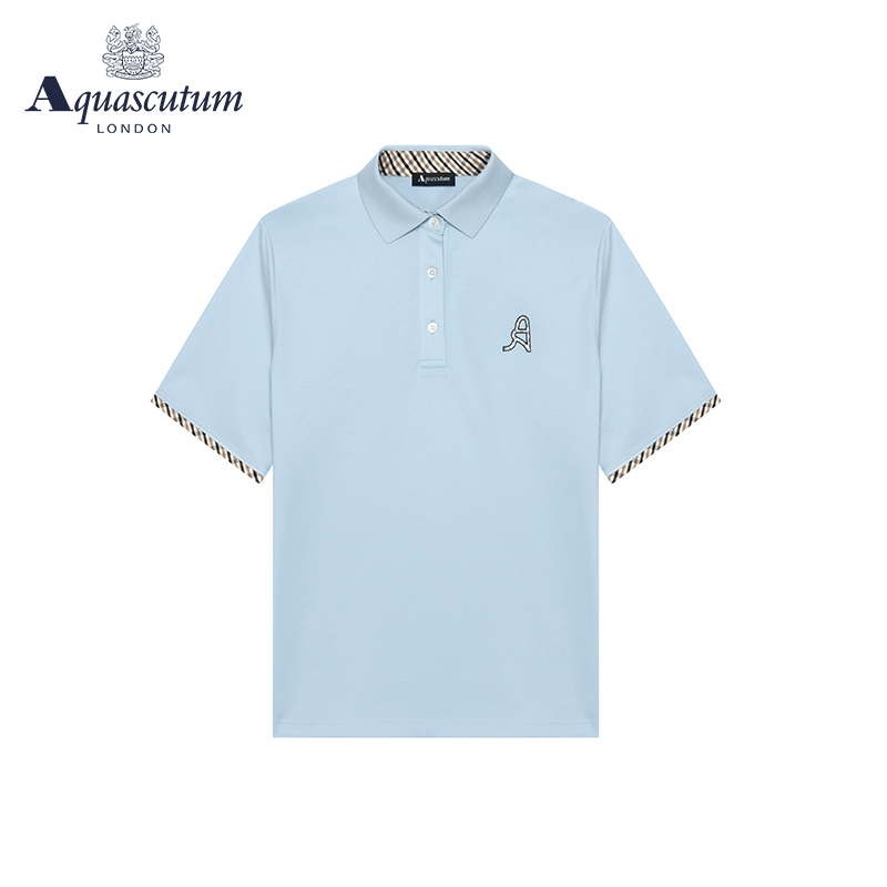 Aquascutum/雅格狮丹春夏新品女士POLO衫修身纯棉休闲Q47H9EL021