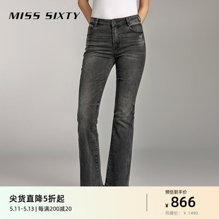 【土耳其牛仔】Miss Sixty2024夏季新款牛仔裤女复古黑灰修身微喇