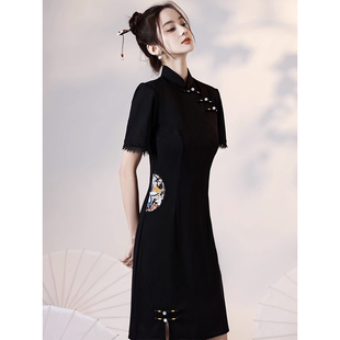 BEBE NOBLE国潮旗袍高级感优雅高端气质改良年轻款黑色小个子夏季