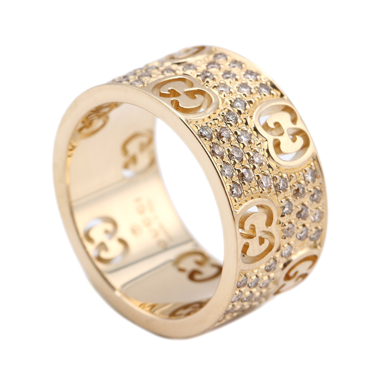 [9.5新]古驰gucci 750黄金镶钻女士戒指4267