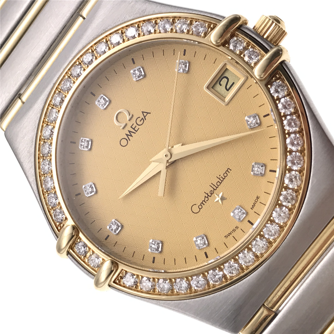 0新] 欧米茄星座系列钻石刻度中型男表 1217.15.00