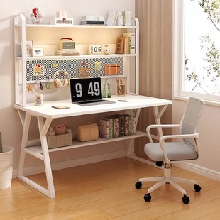 电脑桌卧室家用书桌书架一体桌子出租屋简易台式办公桌子女生卧室
