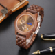 小众胡桃木质简约手表创意高级感原木制石英机芯男士商务木表防水