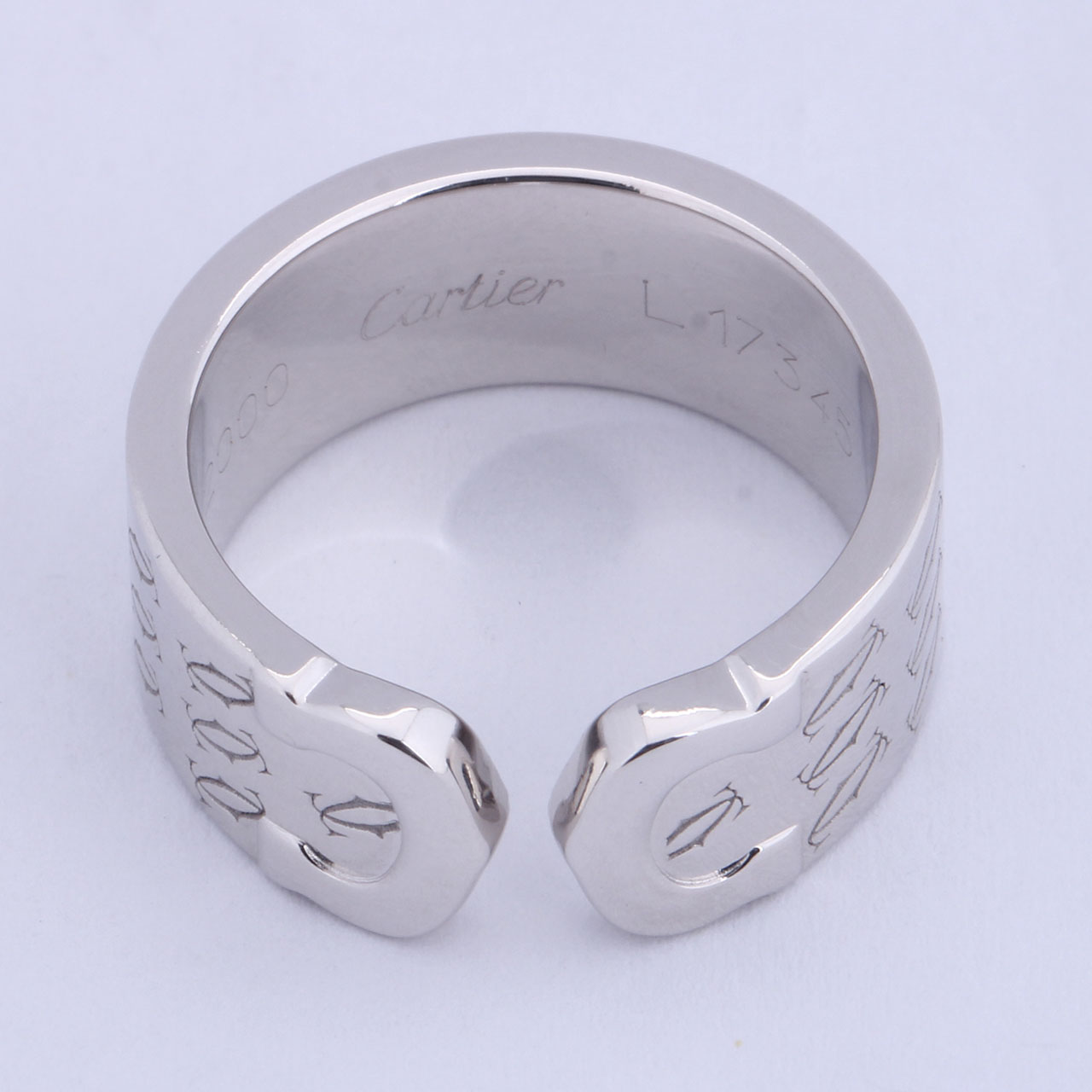 [9.5新]卡地亚cartier750白金戒指50#1669