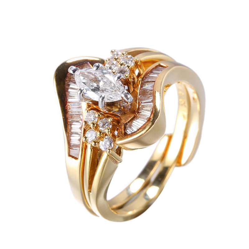 视频实拍 0.3克拉 g750k金天然白钻戒指 la1489