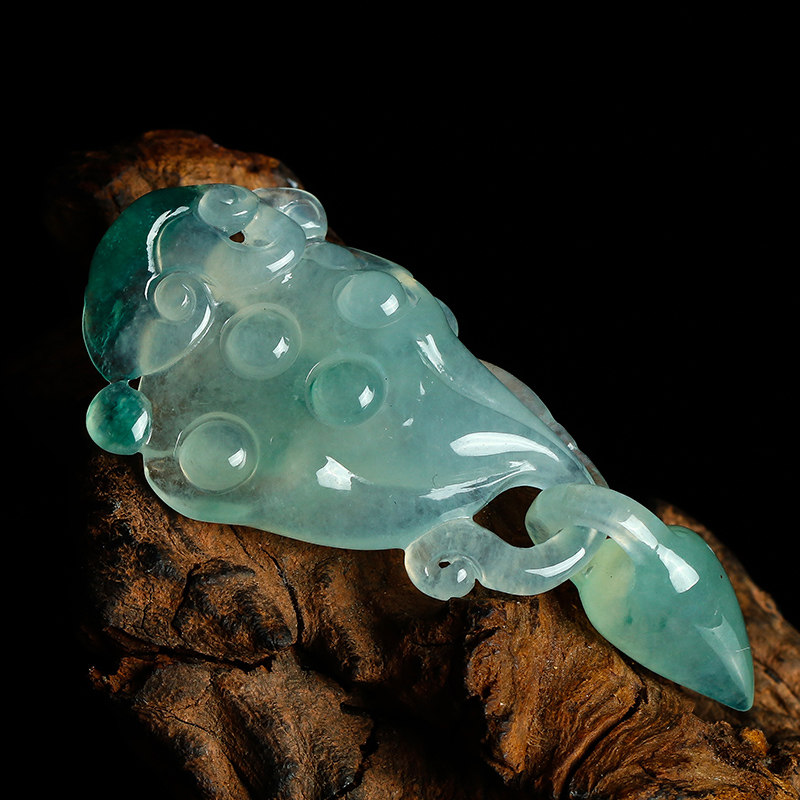 【四会直供】省级玉雕大师贾富国作品a货翡翠莲蓬吊坠10.38g