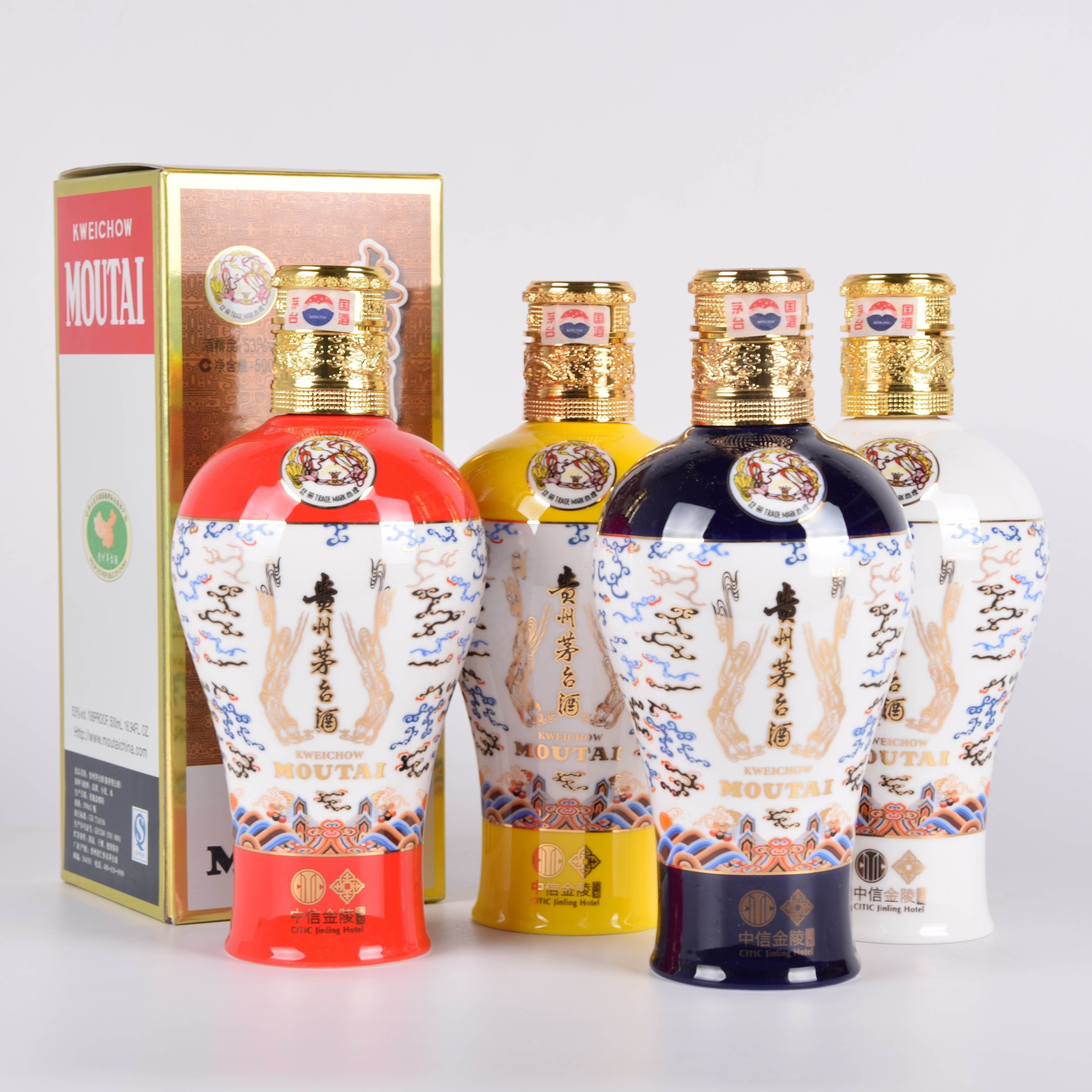 47【中信金陵】贵州茅台酒 白蓝红黄 53度500ml