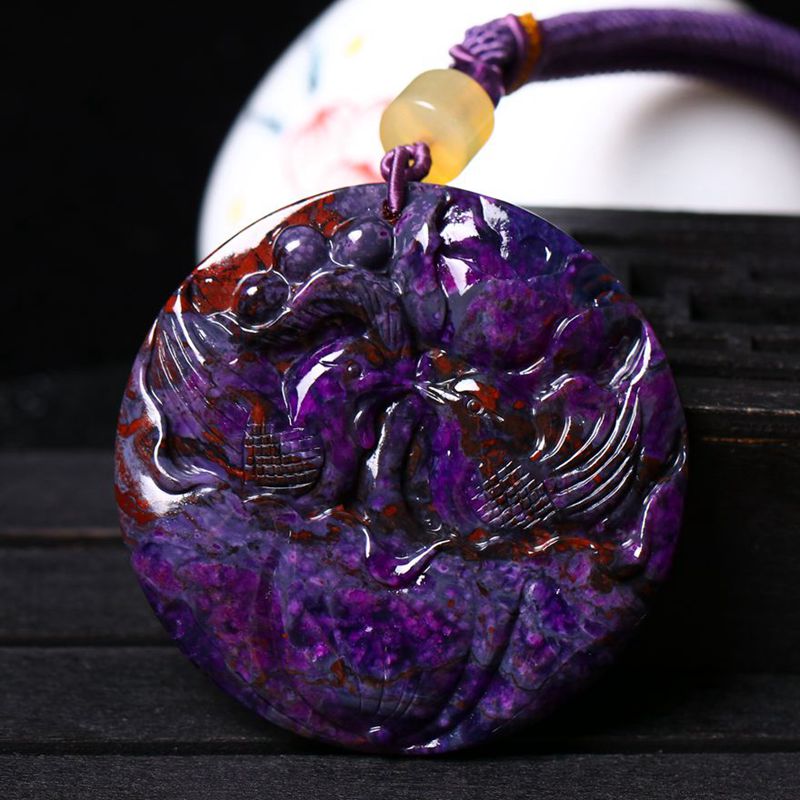 46.86g 皇家紫舒俱来圆牌吊坠