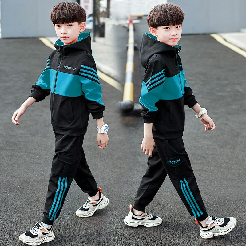 男童套装春秋款2024新款韩版时髦男孩洋气两件套儿童秋天运动服潮