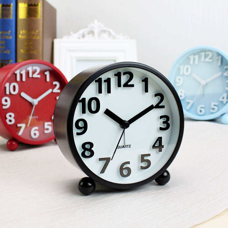 放心好店静音男孩台式钟表小型闹钟家用台表