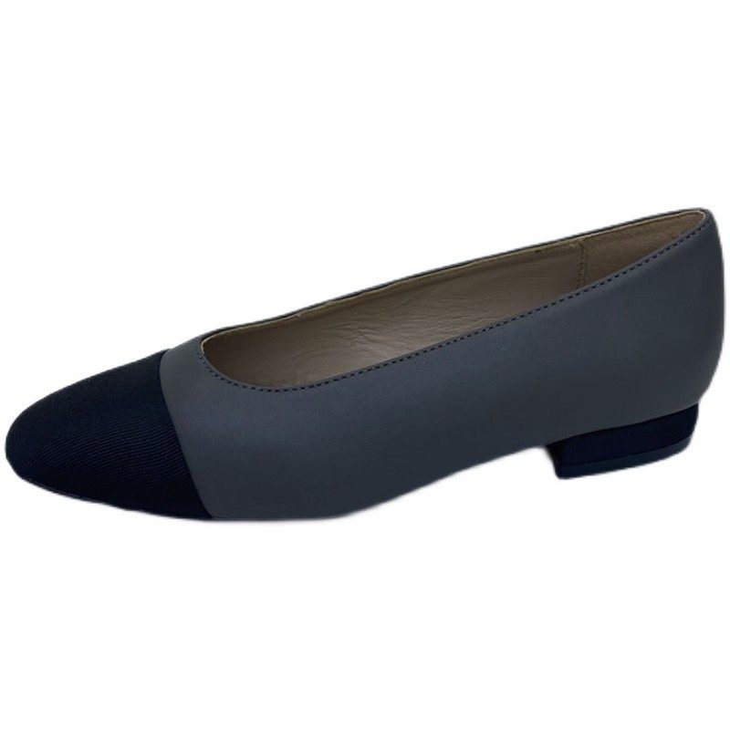 dkny女鞋2019夏季新品单鞋全皮欧美拼色浅口女鞋全皮低跟女鞋时尚