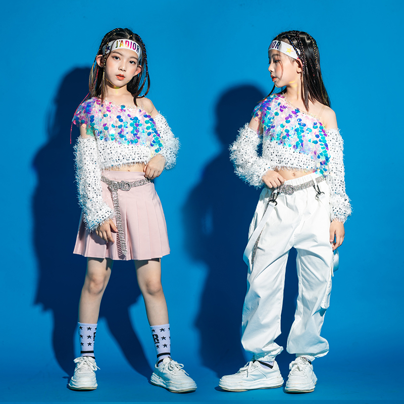 打歌服女团演出服六一儿童爵士舞服装舞台装套装裙啦啦队走秀潮服