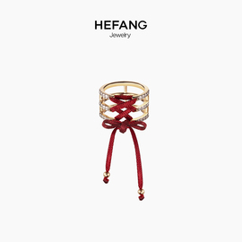 HEFANGJewelryxOOAK绑带戒指925银女网红时尚个性指环手饰品