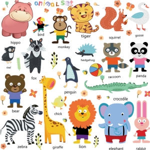 幼儿园早教可爱动物墙贴纸卡通婴幼儿童房间宝宝卧室装饰贴画动漫