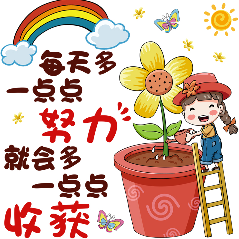 励志贴纸墙贴装饰画儿童墙纸自粘学生房间布置墙壁纸女孩卧室贴画