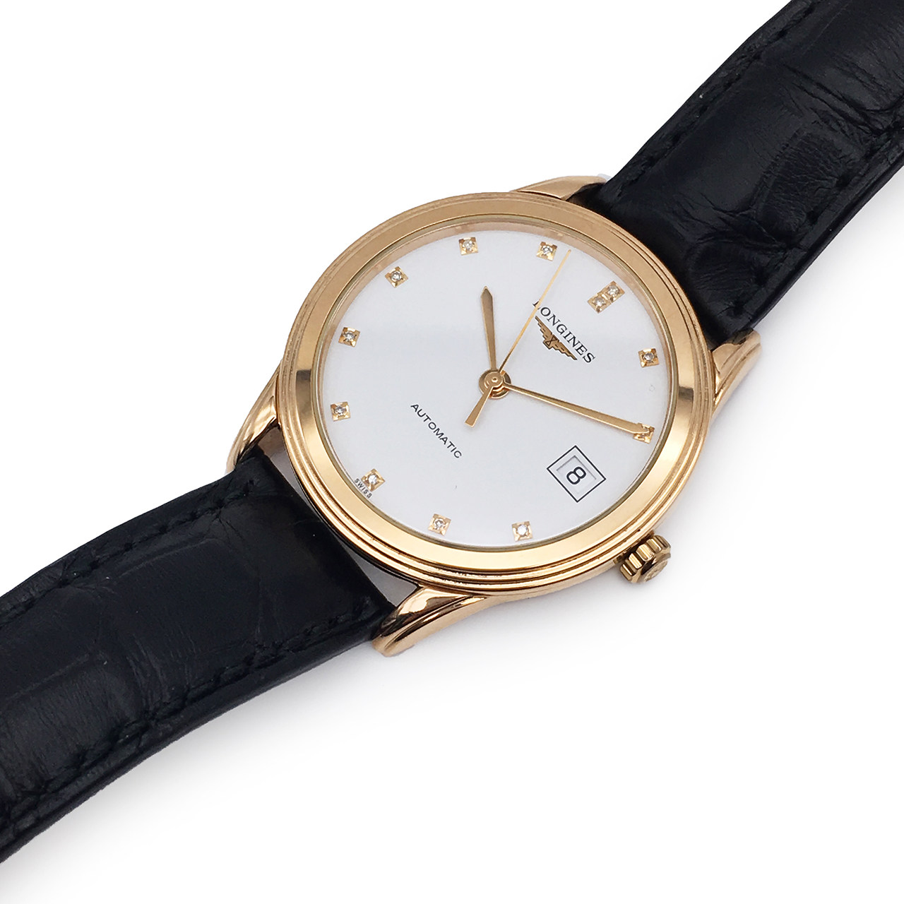 [9.8新]浪琴 军旗系列 18k玫瑰金 自动机械 男表hy161821