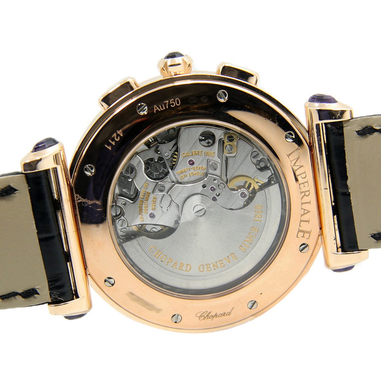 [9.0新] 萧邦 18k玫瑰金 计时 荧光 自动机械 女表hy17021808