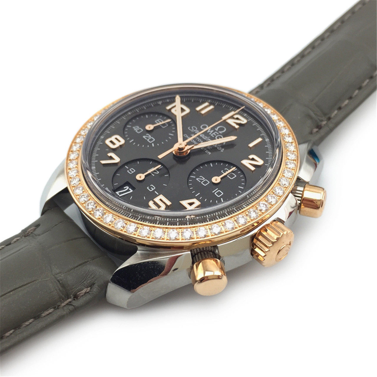 [9.9新]欧米茄超霸系列18k玫瑰金自动机械男表