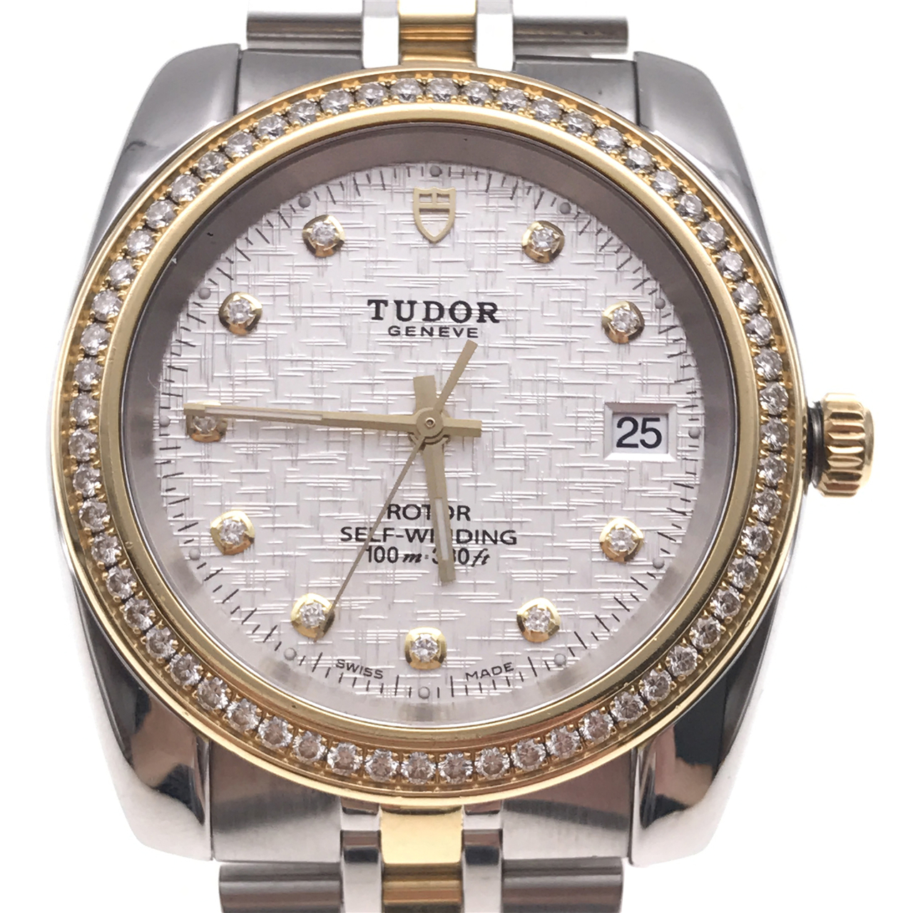 [9.0新]帝舵经典系列18k金镶钻精钢自动机械男表