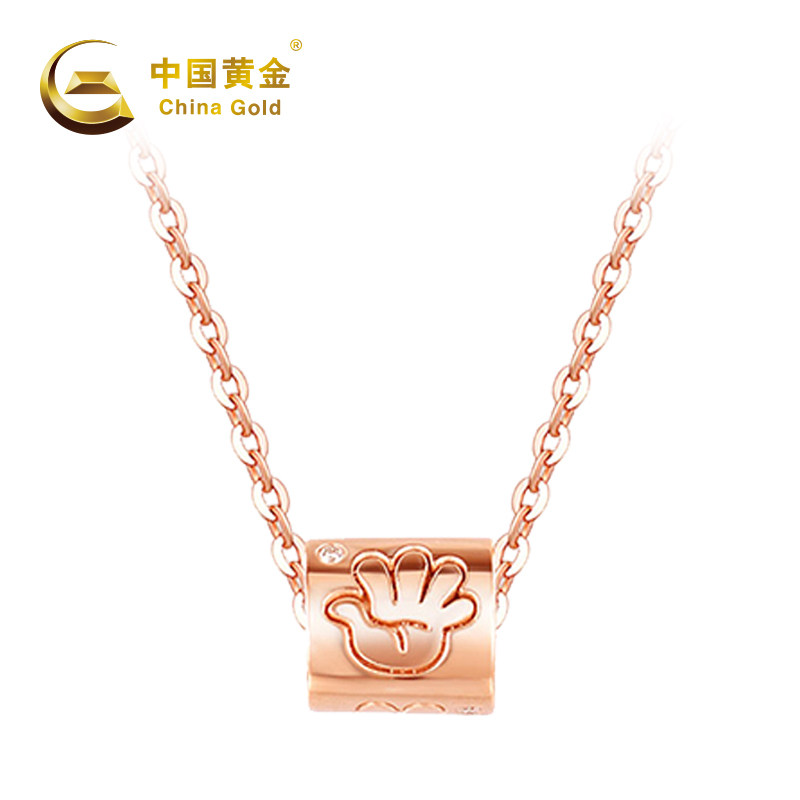 【中国黄金】#121小蛮腰 18k金镶钻石吊坠