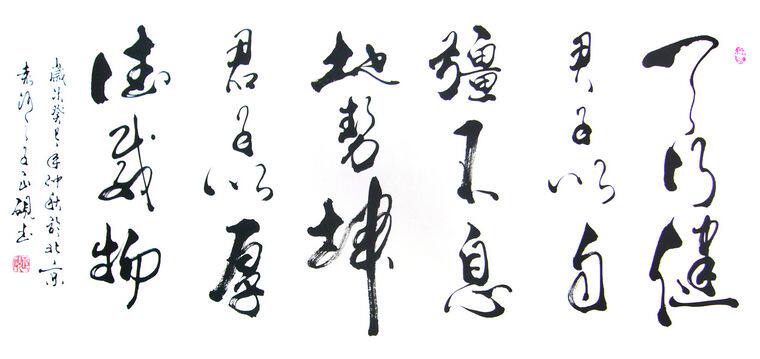 字画天行健地势坤君子手写真迹客厅书法定制作品已装裱办公室书画