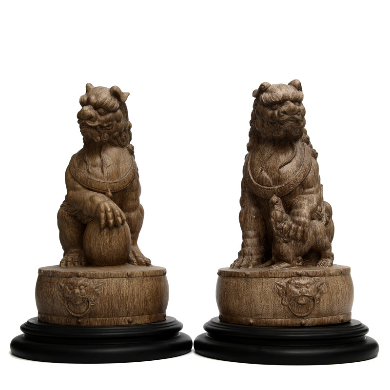 【精选】2600g 2只 海南沉香木雕【祥狮献瑞】收藏送礼佳品