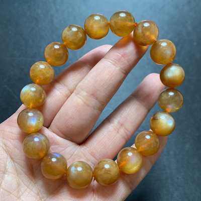 天然安德森手链西藏长石太阳石手串强光日光石男女款水晶饰品宝石手链