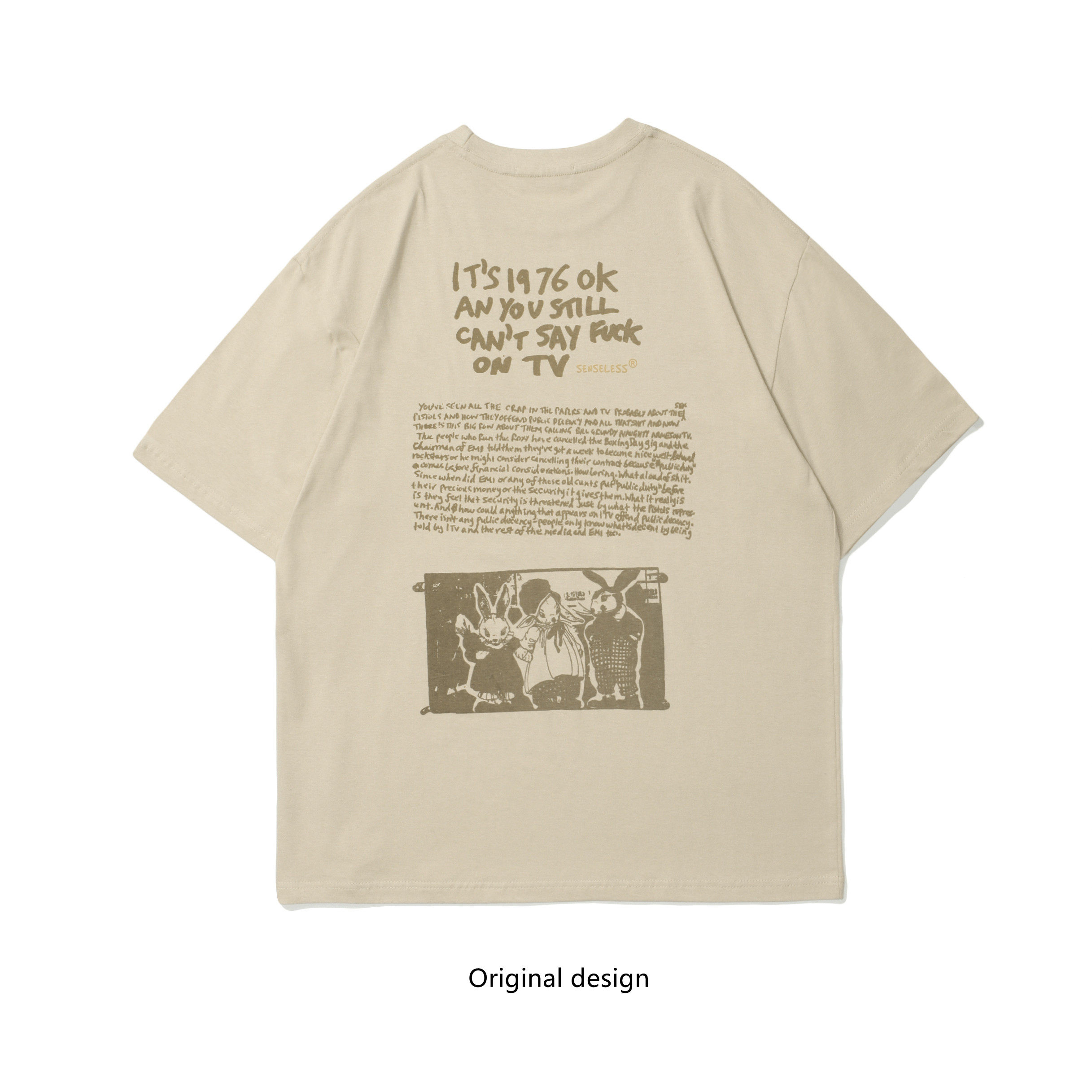 卡通短袖t恤男女美式复古vintage宽松古着上衣ins潮牌情侣半截袖