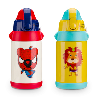 韩国新款杯具熊儿童水壶带保温杯