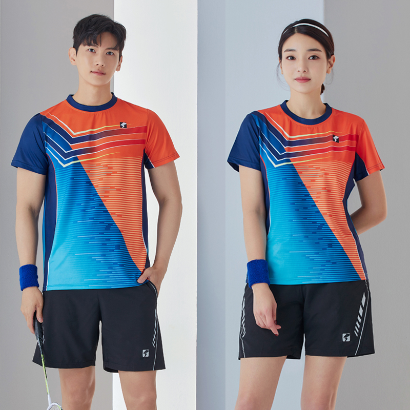 2022新款速干羽毛球服男女套装情侣夏季运动服乒乓训练排球服短袖