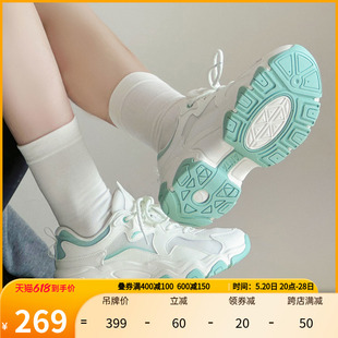 安踏厚底运动鞋女2024夏季新款复古老爹鞋显瘦增高运动鞋子女款