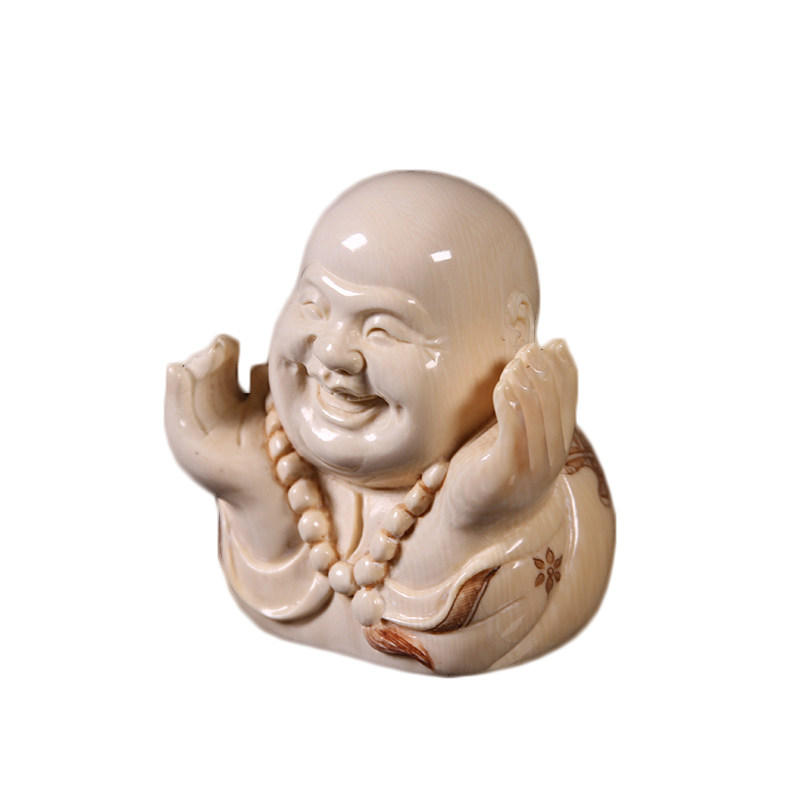 【直供】西伯利亚猛犸象牙《笑口常开》摆件
