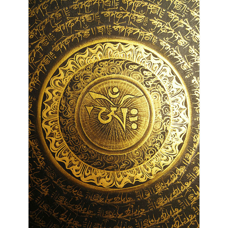 【即拍即得】混合金黑金龙纹六字大明咒坛城n3-a nawang lama作品