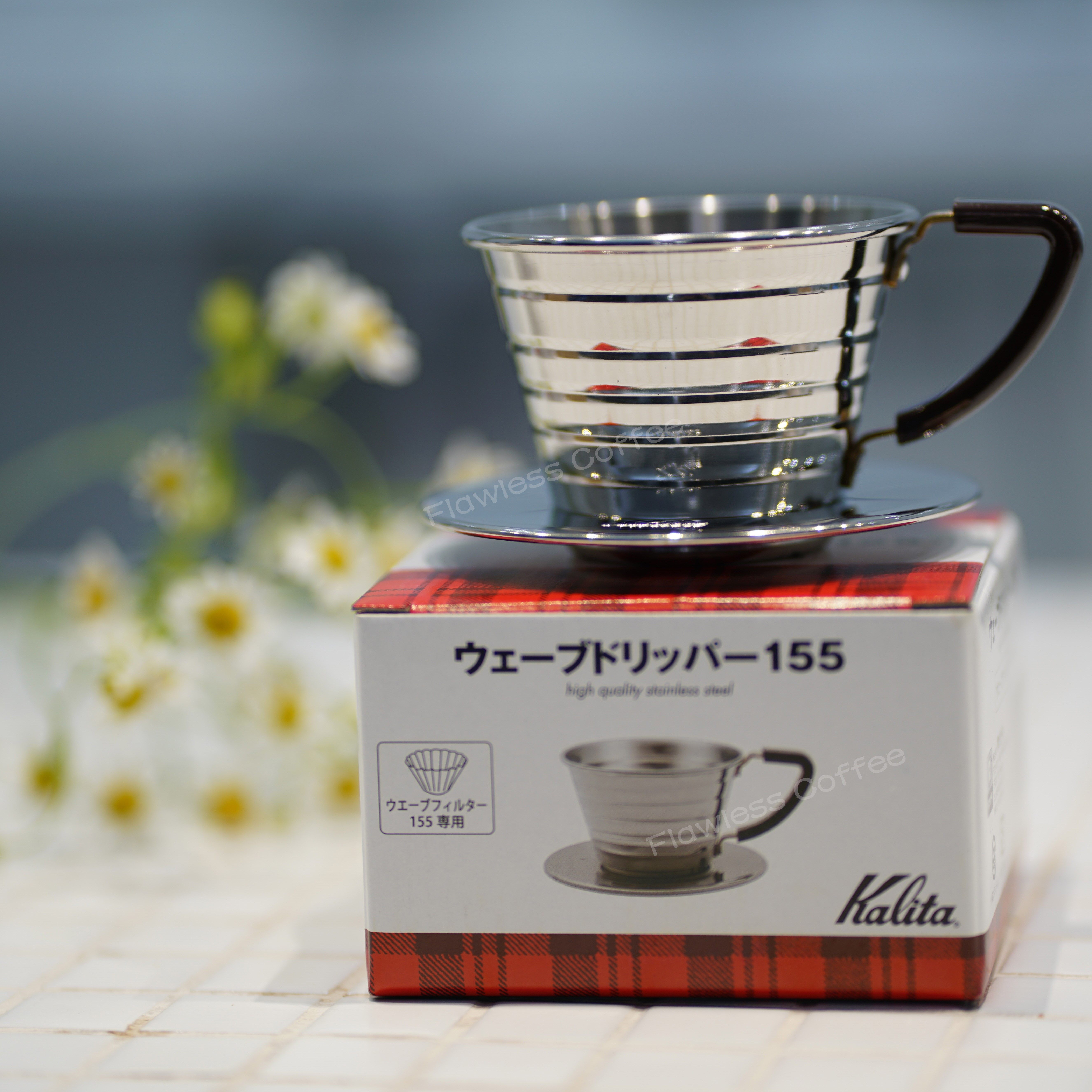 日本原装进口kalita卡莉塔波浪不锈钢咖啡滤杯手冲壶滤杯155