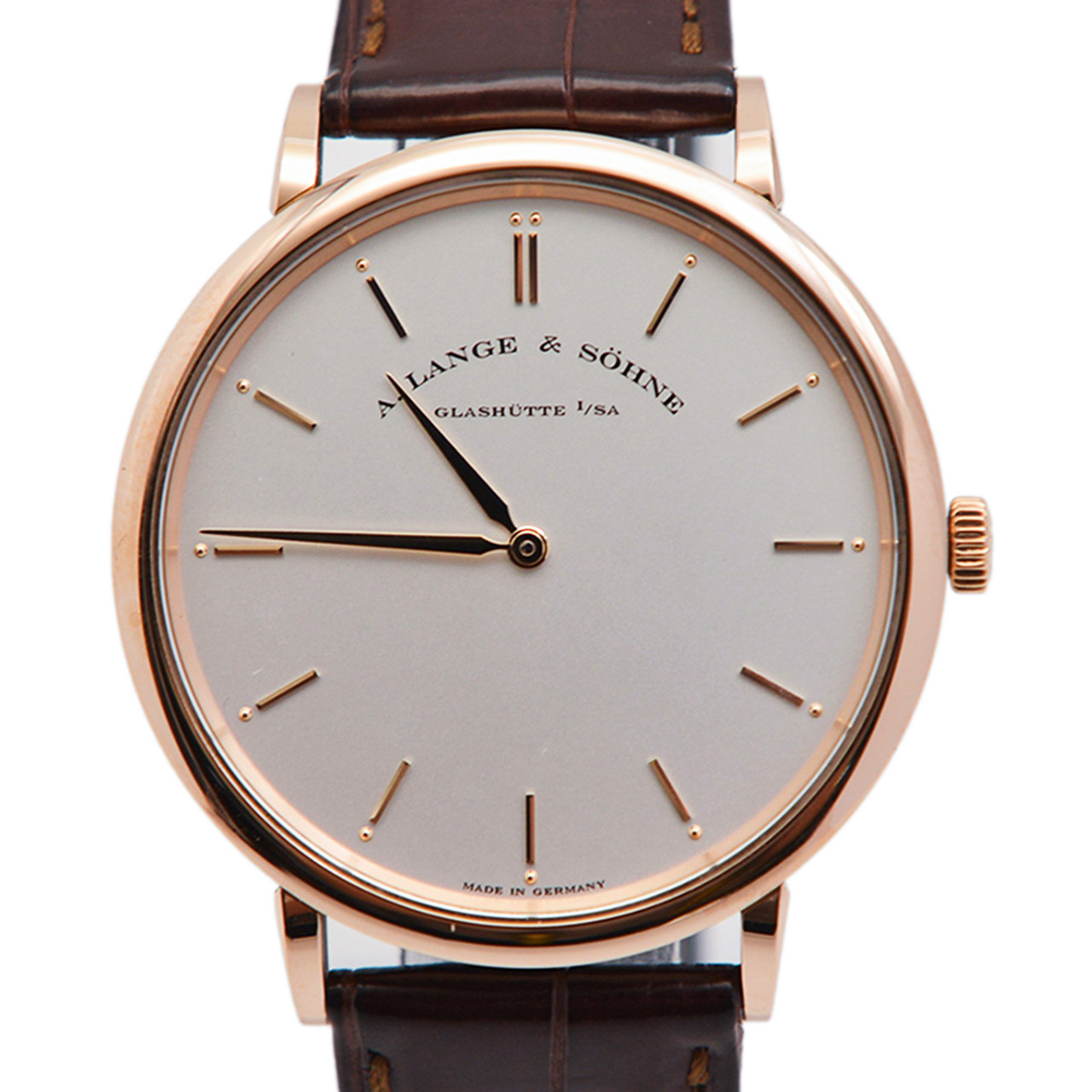 [99新]朗格18k玫瑰金手动机械男表