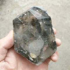易晶缘水晶碎石特价天然绿幽灵原石摆件白水晶矿石大块料练手料